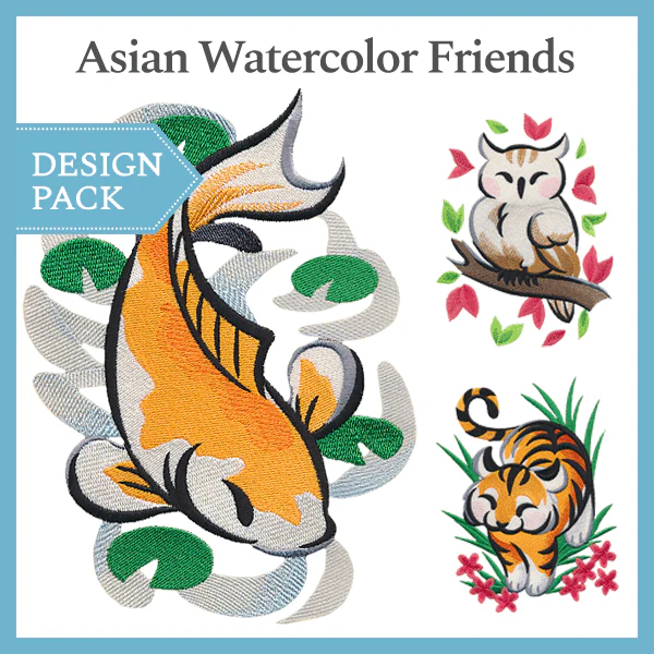 A Asian Watercolor Friends Design Pack - Image 2
