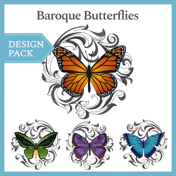 A Baroque Butterflies Design Pack - Image 4