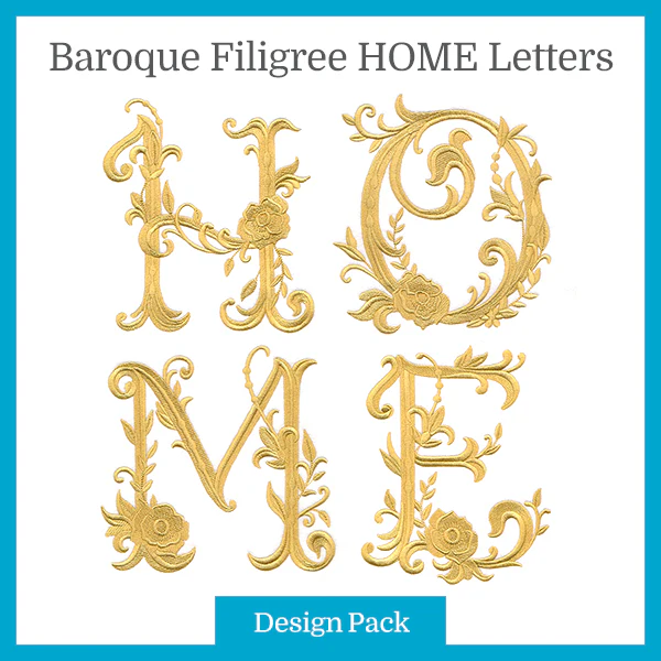 A Baroque Filigree HOME Letters in Bloom Design Pack - Image 5
