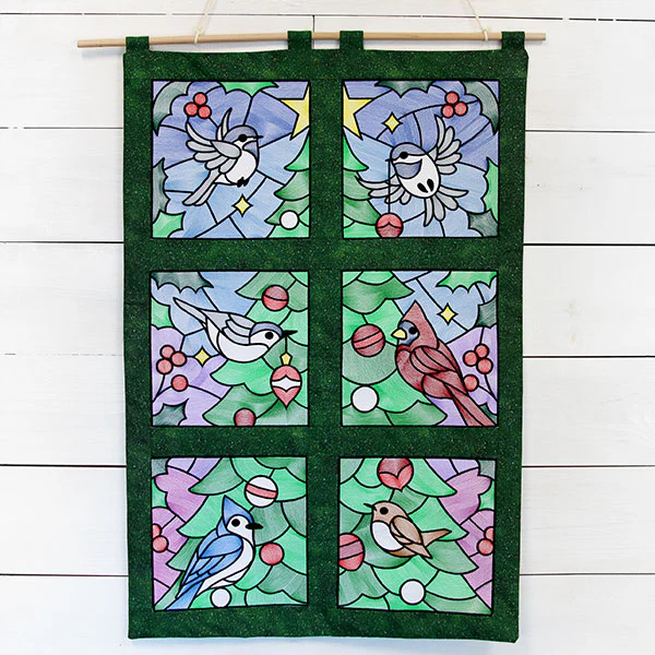 A Birds at Christmas Tree Scene Square 3 - Image 2
