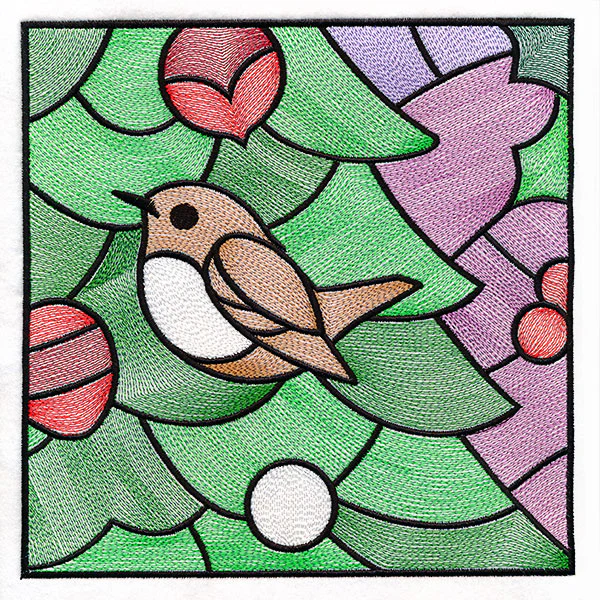 A Birds at Christmas Tree Scene Square 6