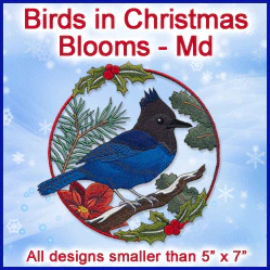 A Birds in Christmas Blooms Design Pack - Image 4