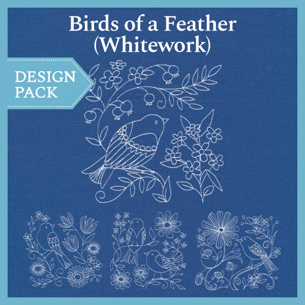 A Birds of a Feather (Whitework) Design Pack - Image 6