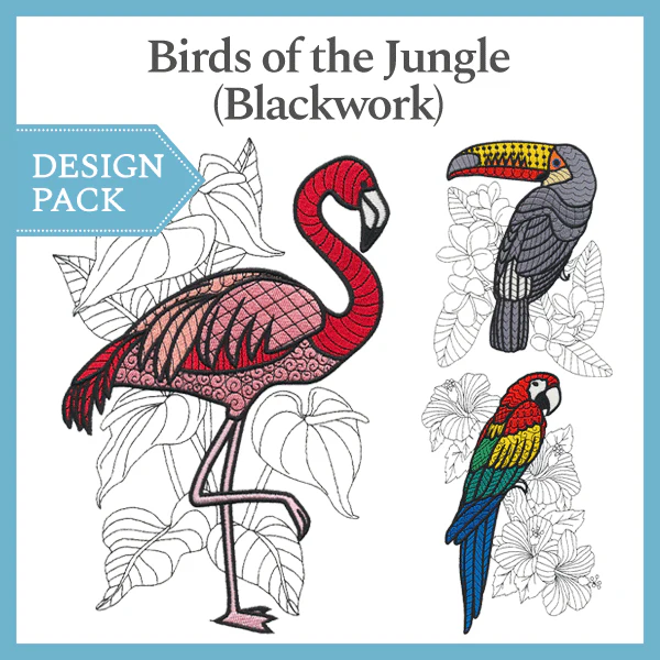 A Birds of the Jungle (Blackwork) Design Pack - Image 2