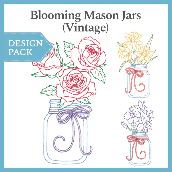A Blooming Mason Jars (Vintage) Design Pack - Image 4