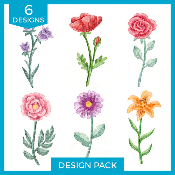 A Blooms in Watercolor Design Pack - Image 3