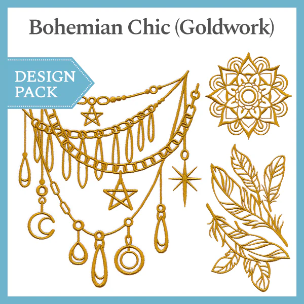 A Bohemian Chic (Goldwork) Design Pack - Image 3