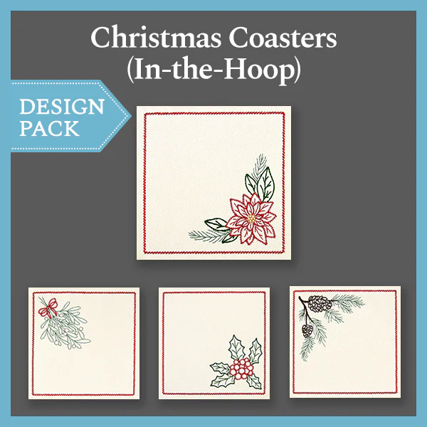 A Christmas Coasters (In-the-Hoop) Design Pack - Image 2