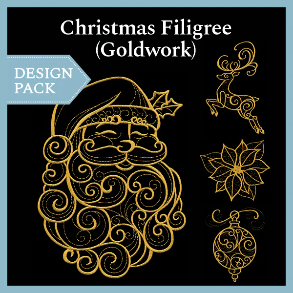 A Christmas Filigree (Goldwork) Design Pack - Image 5