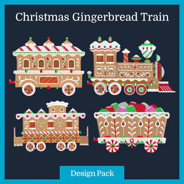 A Christmas Gingerbread Train Design Pack - Image 4
