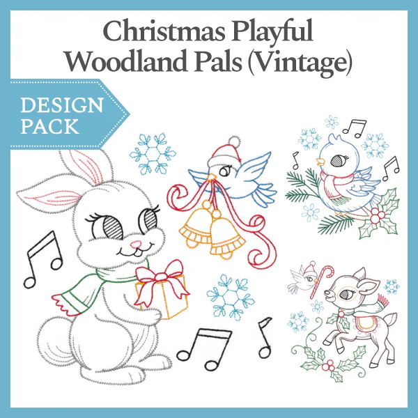 A Christmas Playful Woodland Pals (Vintage) Design Pack - Image 3