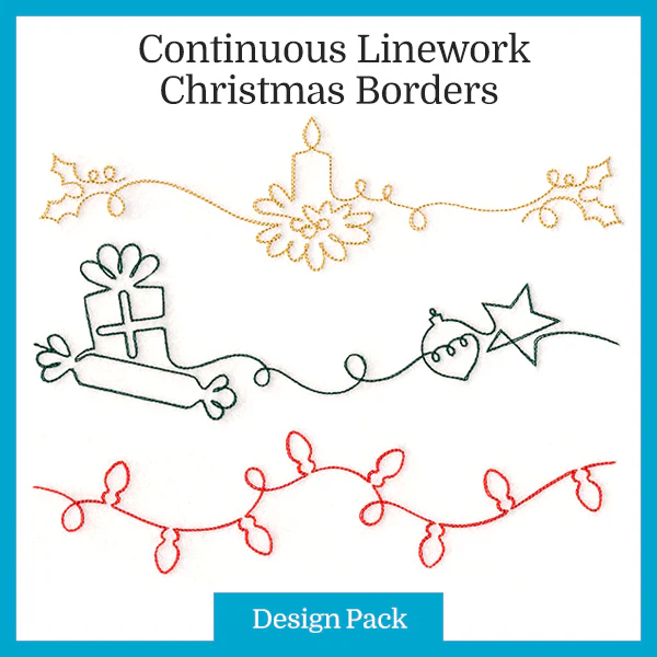 A Continuous  Linework Christmas Borders Design Pack - Image 5