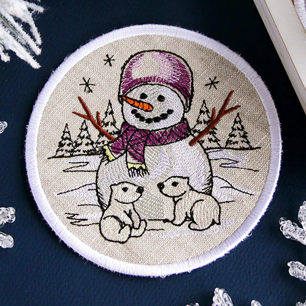 A Country Snowman Coasters (In-the-Hoop) Design Pack - Image 27