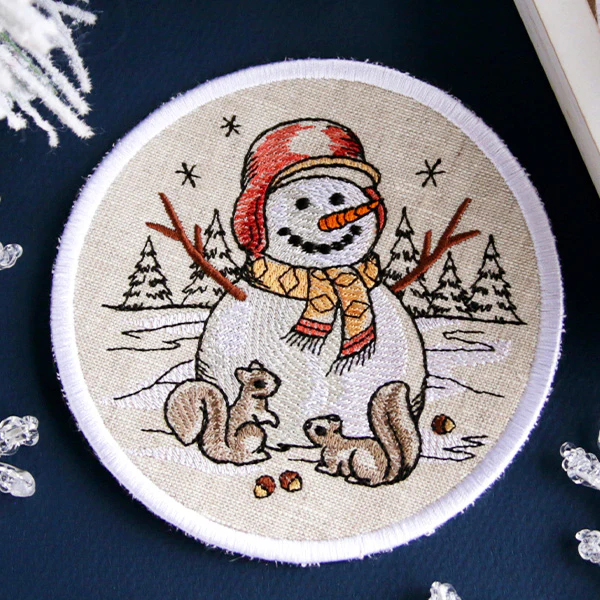 A Country Snowman Coasters (In-the-Hoop) Design Pack - Image 6
