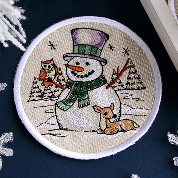 A Country Snowman Coasters (In-the-Hoop) Design Pack - Image 9
