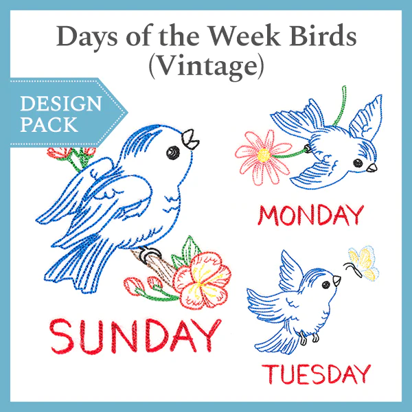 A Days of the Week Birds (Vintage) Design Pack