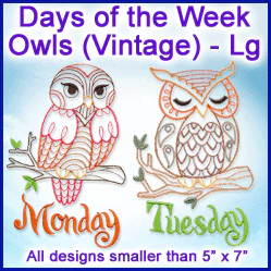 A Days of the Week Owls (Vintage) Design Pack - Image 3