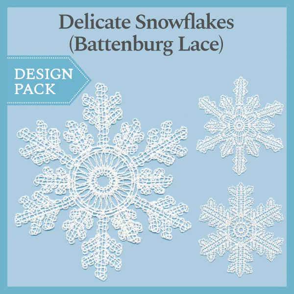 A Delicate Snowflakes (Battenburg Lace) Design Pack - Image 4