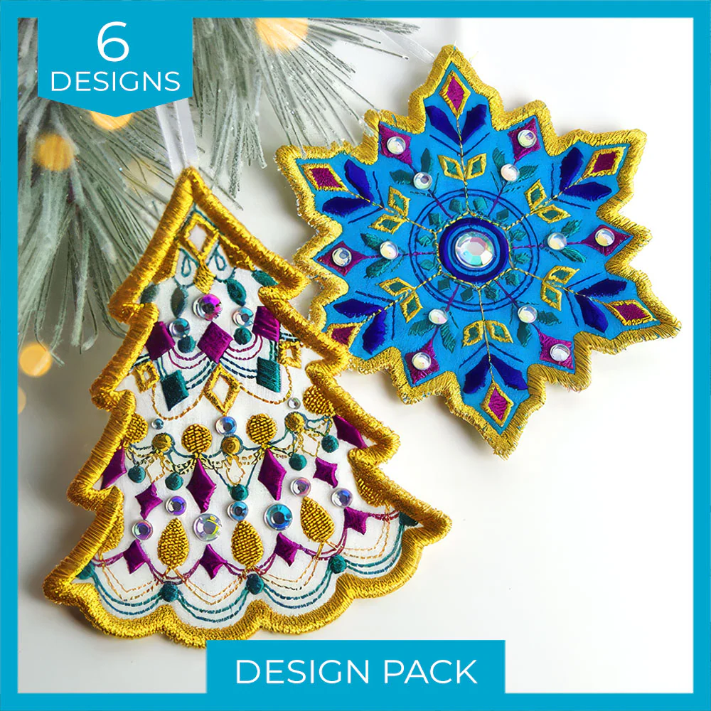 A Festive & Fancy Ornament Design Pack (In-the-Hoop) - Image 2