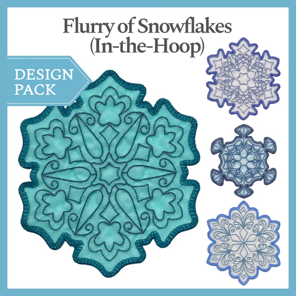 A Flurry of Snowflakes (In-the-Hoop) Design Pack - Image 4