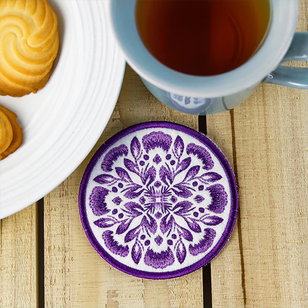 A Folk Flowers Coasters (In-the-Hoop) Design Pack - Image 11