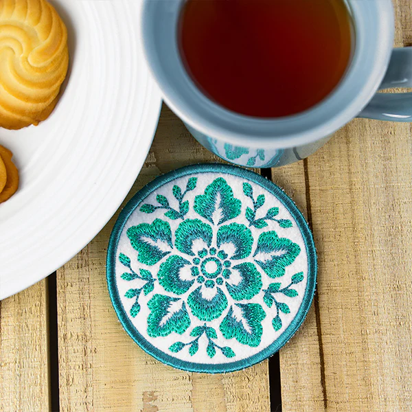 A Folk Flowers Coasters (In-the-Hoop) Design Pack - Image 13