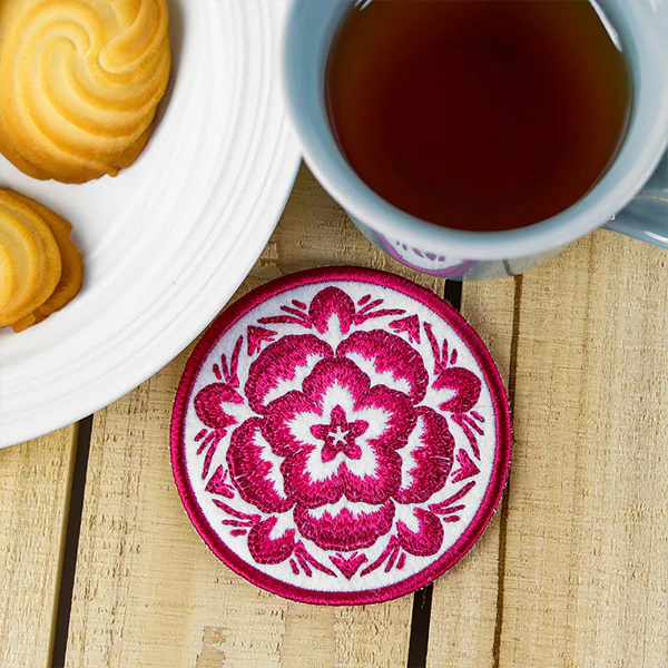 A Folk Flowers Coasters (In-the-Hoop) Design Pack - Image 5