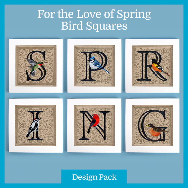 A For the Love of Spring Bird Squares Design Pack - Image 2