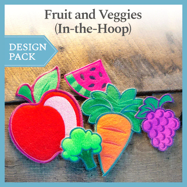 A Fruit and Veggies (In-the-Hoop) Design Pack - Image 3
