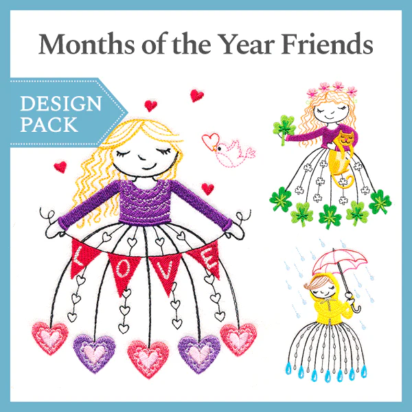 A Months of the Year Friends Design Pack