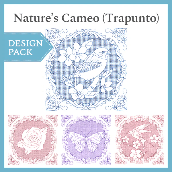 A Nature's Cameo (Trapunto) Design Pack