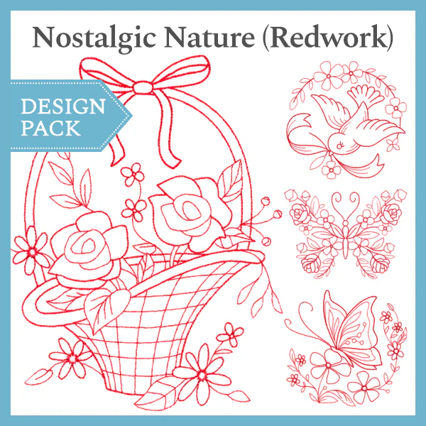 A Nostalgic Nature (Redwork) Design Pack - Image 2