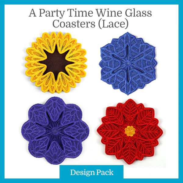 A Party Time Wine Glass Coasters (Lace) Design Pack - Image 11