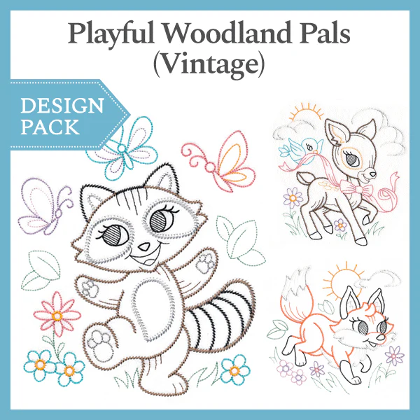 A Playful Woodland Pals (Vintage) Design Pack - Image 2