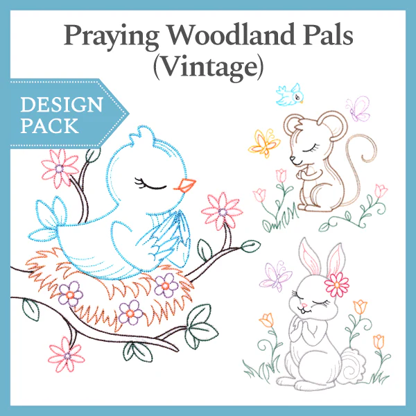 A Praying Woodland Pals (Vintage) Design Pack - Image 4