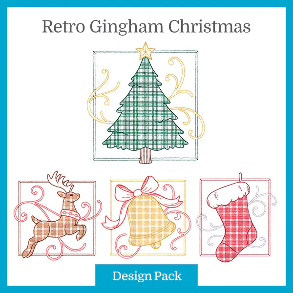 A Retro Gingham Christmas Design Pack - Image 3