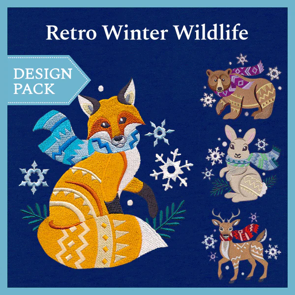 A Retro Winter Wildlife Design Pack - Image 4