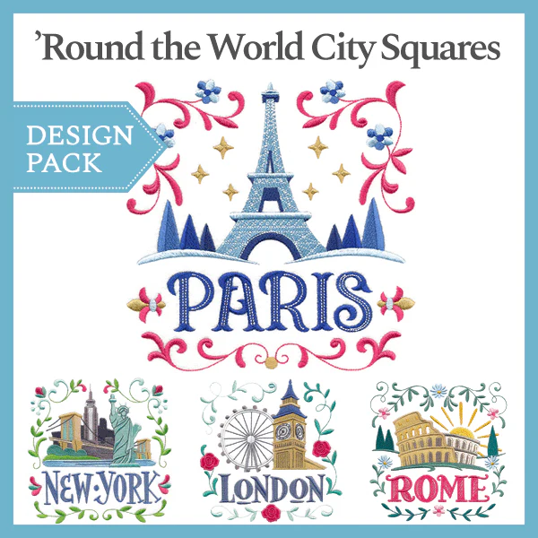 A 'Round the World City Squares Design Pack - Image 3