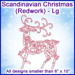 A Scandinavian Christmas (Redwork) Design Pack - Image 3