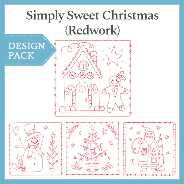 A Simply Sweet Christmas (Redwork) Design Pack - Image 4