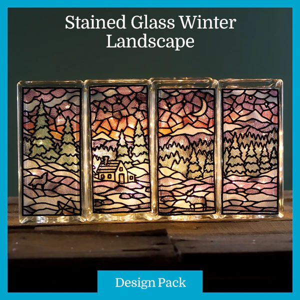 A Stained Glass Winter Landscape Design Pack - Image 2