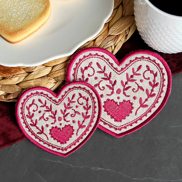 A Textured Hearts Coasters (In-the-Hoop) Design Pack - Image 15
