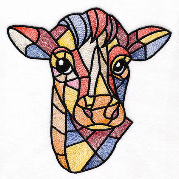 A Touch of Modern Stained Glass Cow - Image 9