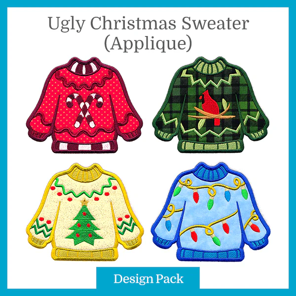 A Ugly Christmas Sweater (Applique) Design Pack - Image 3