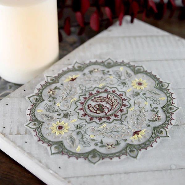 Acorns & Fall Foliage Doily (Organza) - Image 2