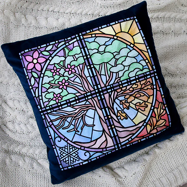 All The Seasons Stained Glass Tree - Winter - Image 9