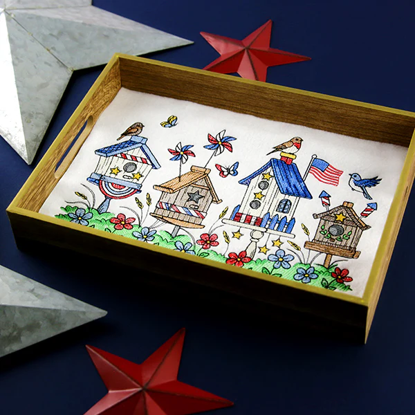 Americana Birdhouse Block Party Border - Image 10