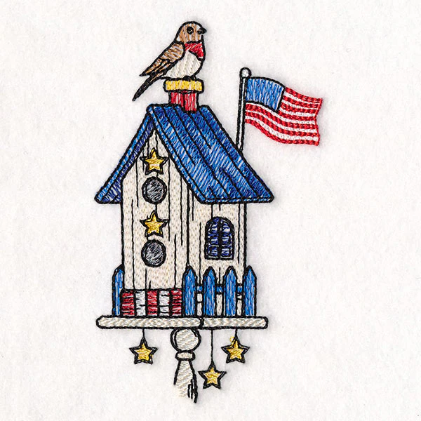 Americana Birdhouse Block Party Border 3 - Image 3