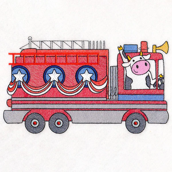 Americana Farm Parade - Cow Fire Truck - Image 9