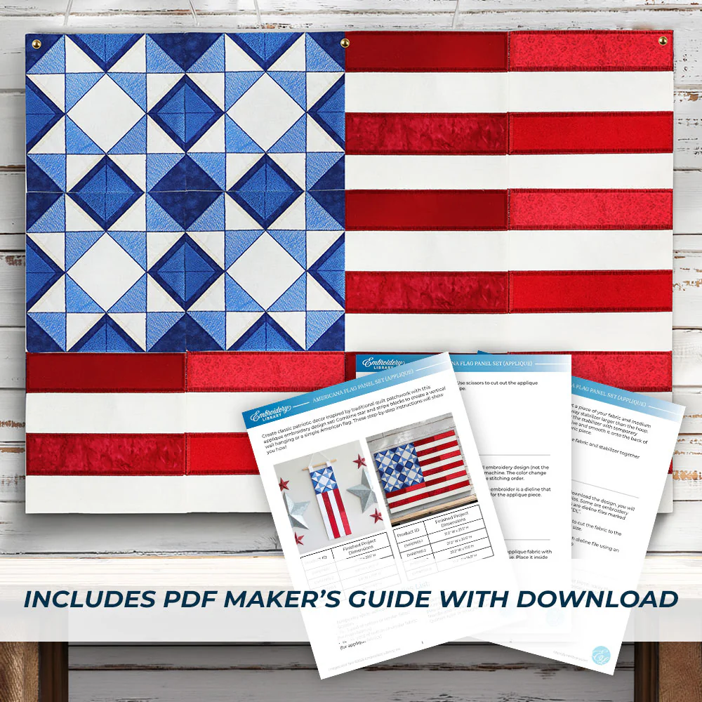 Americana Flag Panel Set (Applique) - Image 3